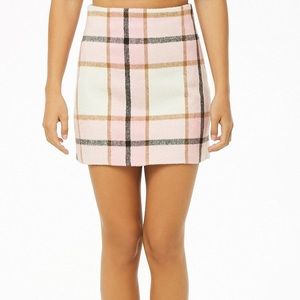 Pink Plaid Flannel Plus Size Skirt 3X